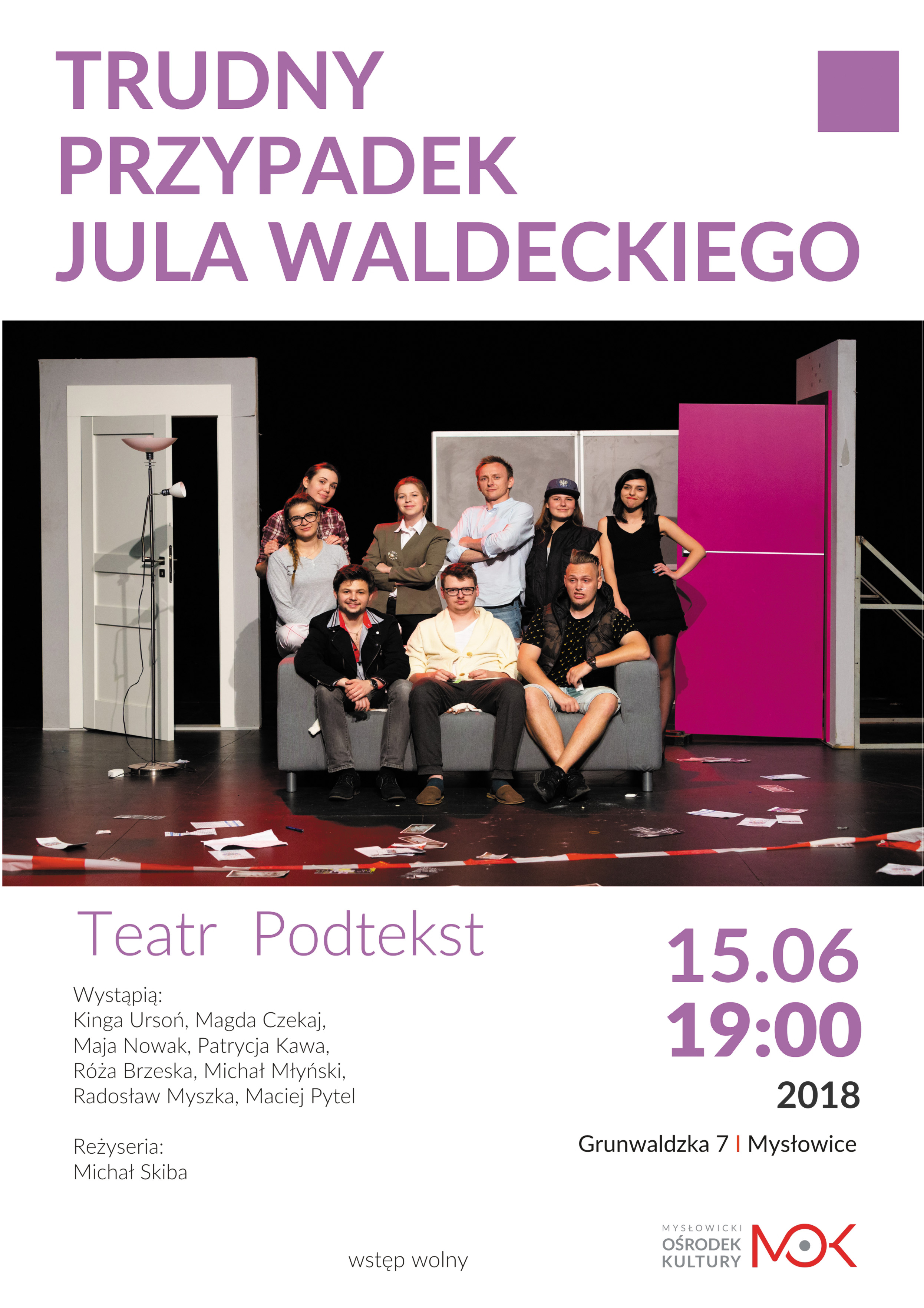 Trudny przypadek Jula Waldeckiego - plakat spektaklu